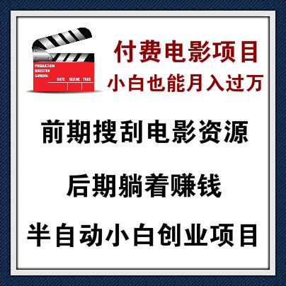 付费电影项目，半自动赚钱，前期布局好基础，后期随便月入过万！